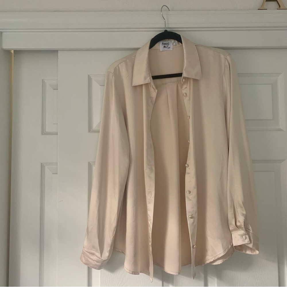 Princess Polly silk white button up